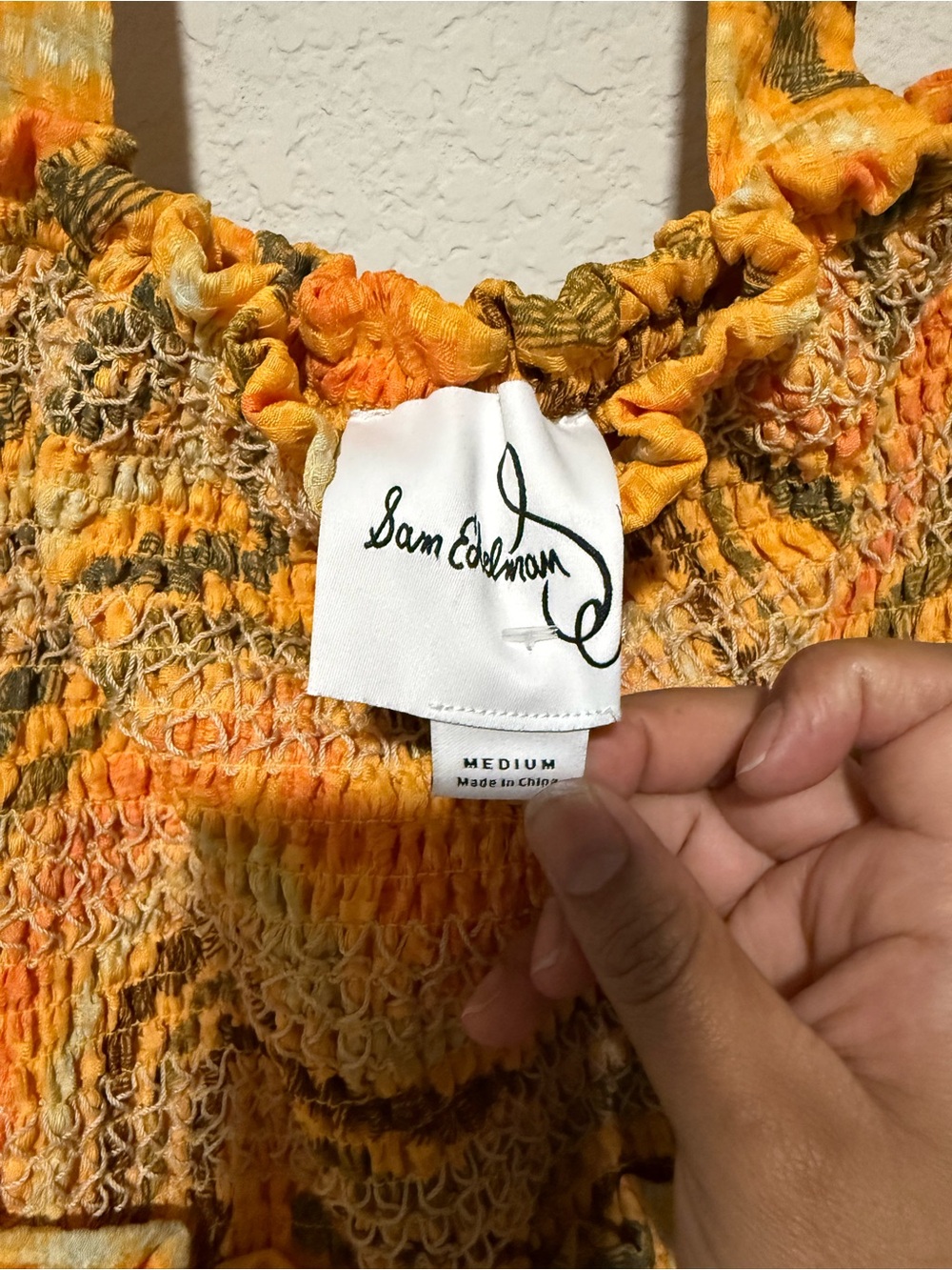Sam Edelman Yellow Marble-Print Halter Midi Dress - Picture 6 of 8
